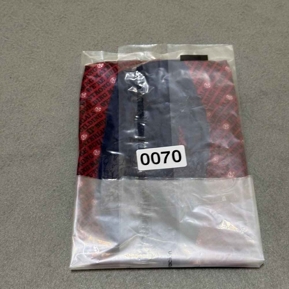 Vtg Scarf Made In Italy IP Building‎ Materials 100% Silk Red White Blue Font - Picture 15 of 15